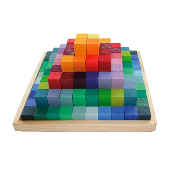 Large - Scale Solid Wood Building Blocks for Outdoor Play and Garden StructuresGrimm's Small Stepped Pyramid Block Set