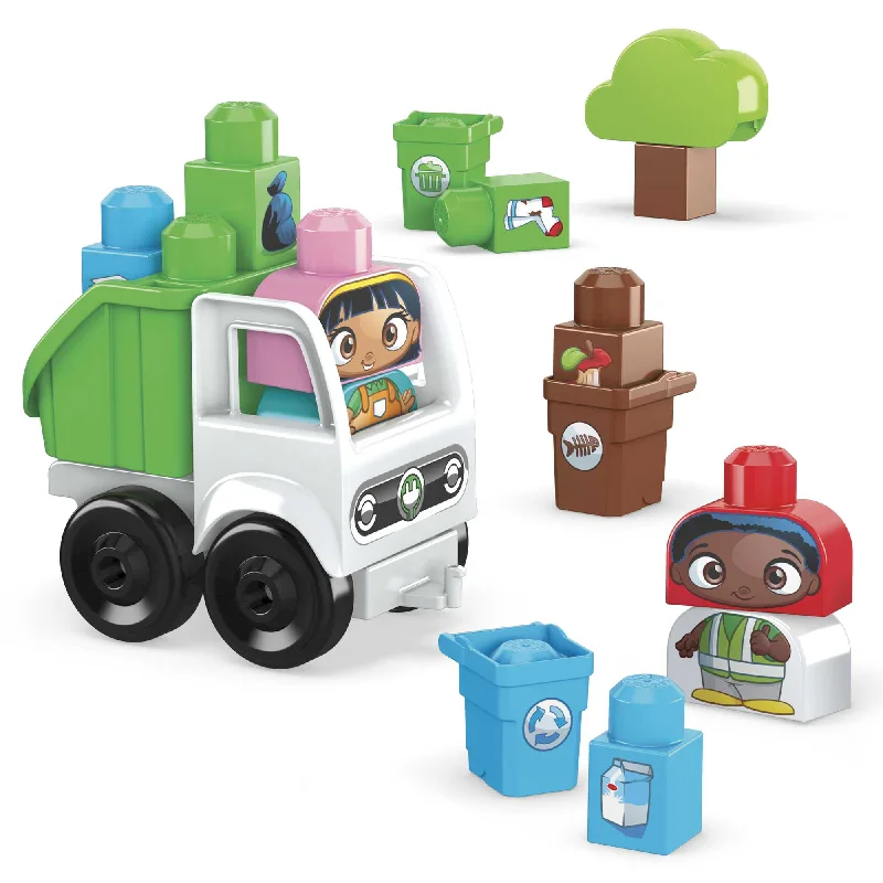 Solid Wood Building Blocks with Removable Parts for Customizable CreationsMEGA BLOKS Toy Blocks Sort & Recycle Squad With 2 Figures (17 Pieces) For Toddler