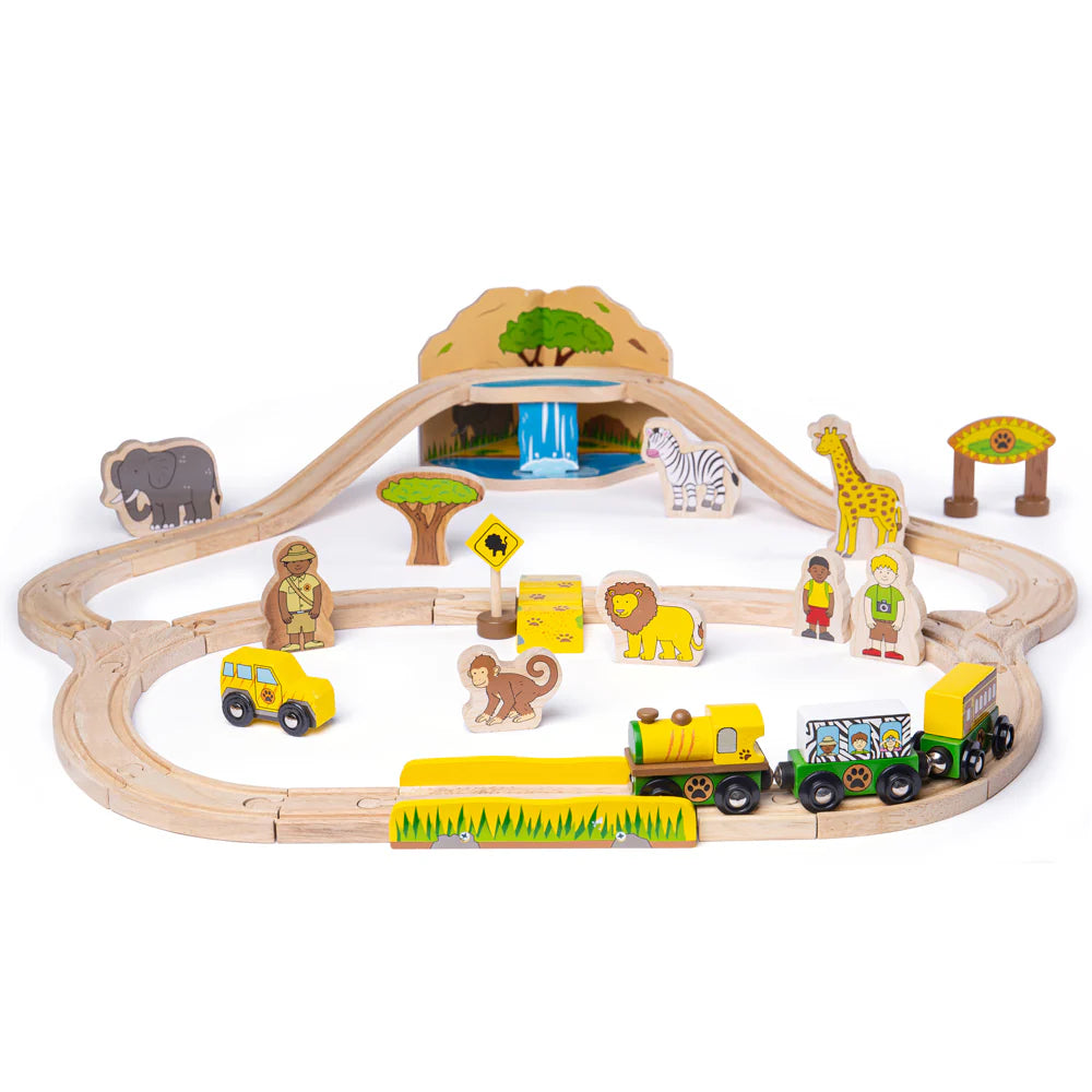 Stapelstein Toy Wooden Building Blocks Set for Toddlers' Early DevelopmentBigjigs safari train set