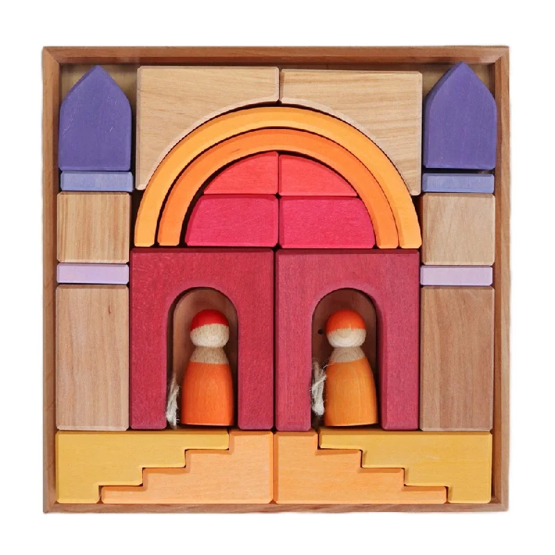 Solid Wood Building Blocks with Removable Parts for Customizable CreationsGrimm's Building World Desert Sand