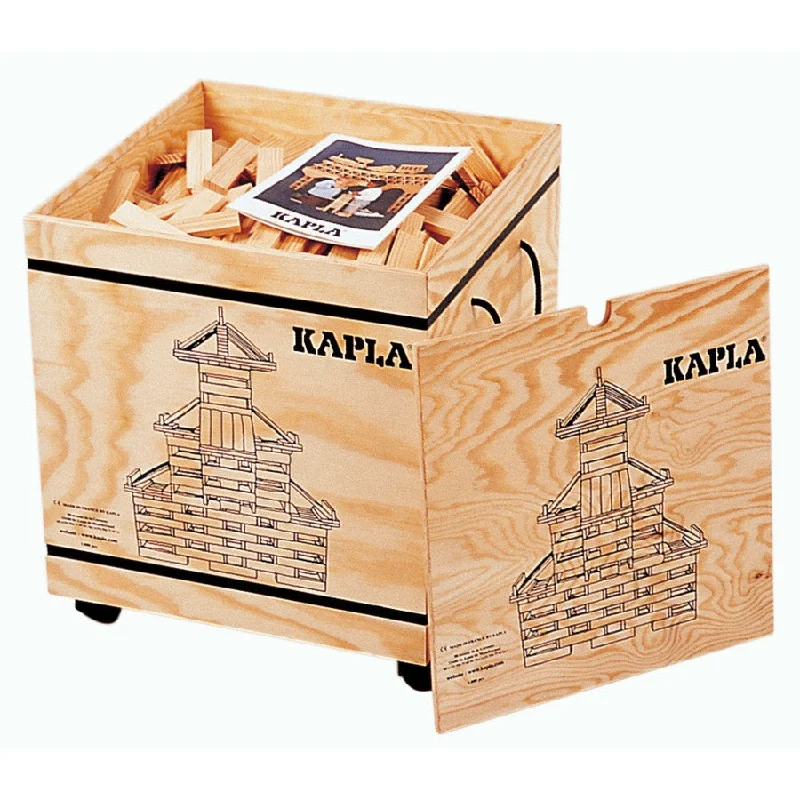 High - Grade Solid Wooden Building Blocks with a Puzzle - Solving FeatureKapla - 1000 Pack Wooden Planks