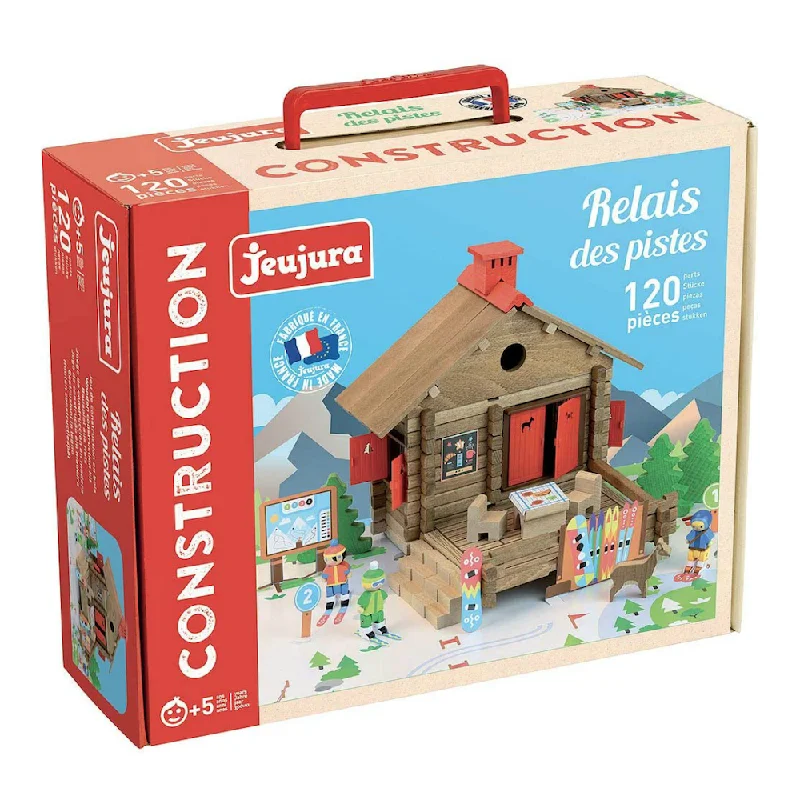 Solid Wood Educational Building Blocks for Developing Spatial Skills in KidsJeujura Ski Village Construction Set