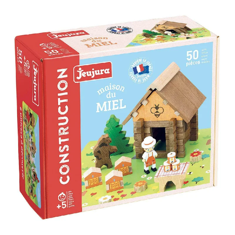 Sustainable Solid Wood Building Blocks with a Musical Instrument DesignJeujura Beekeeper's House Construction Set