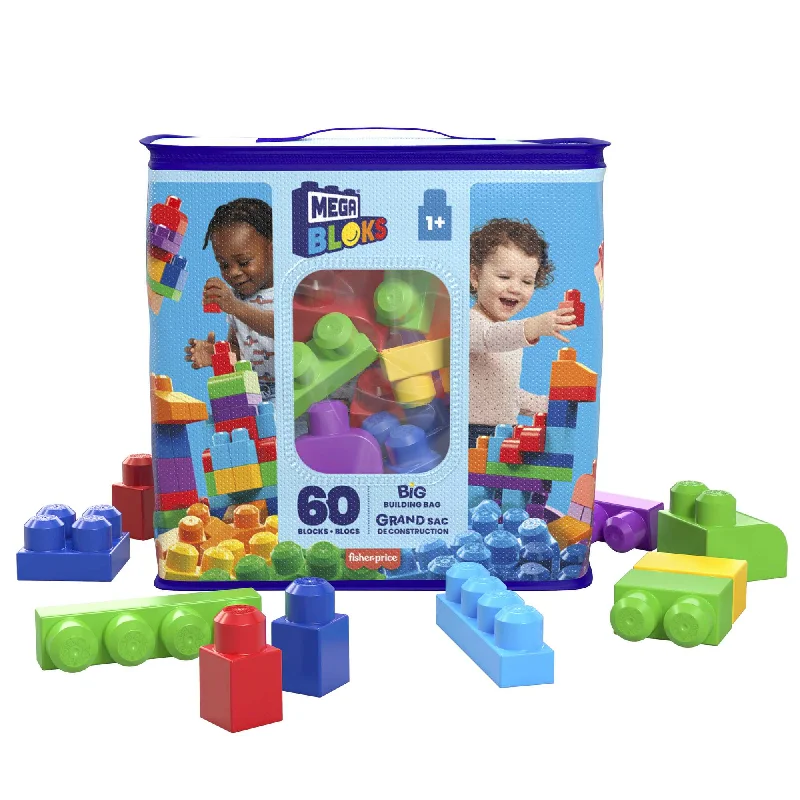 Eco - Friendly Solid Wood Building Blocks with Smooth Edges for Safe ConstructionMEGA Bloks Big Building Bag Building Set With 60 Big Building Blocks