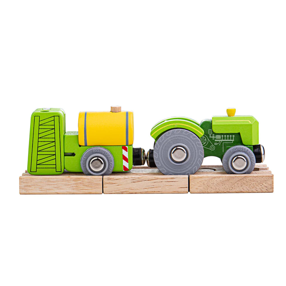 Environmentally - Friendly Stapelstein Toy Recycled Plastic TrucksBigjigs tractor and crop sprayer