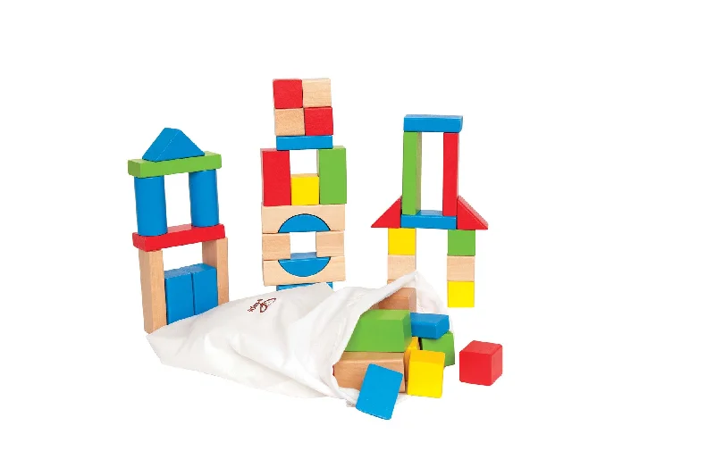 Solid Wood Building Blocks with Glow - in - the - Dark Elements for Nighttime FunHape - Maple Block Set