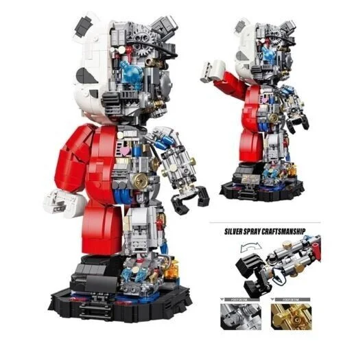 High - Grade Solid Wooden Building Blocks with a Puzzle - Solving FeatureWangao Building Toys Mechanical Robot Violent Bear Art Model Building Block 1400+PCS