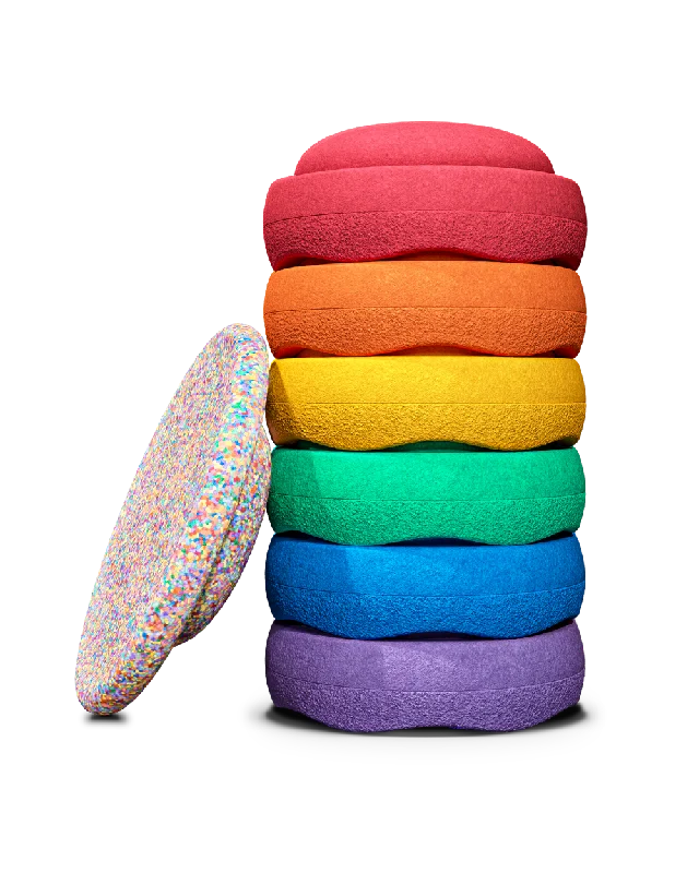 Soft and Cuddly Stapelstein Toy Plush Dolls for Baby GirlsStapelstein Super Confetti Rainbow Classic 6 stapelstenen + balance board