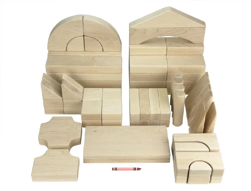 Large - Scale Solid Wood Building Blocks for Outdoor Play and Garden Structures78 pc Classroom Set Maple Unit Blocks for 1 Child