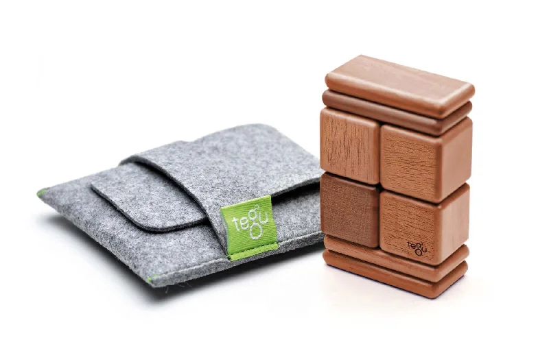 Natural Wood Building Blocks with a Space - Exploration Play Set ThemeTegu Pocket Pouch Original Mahogany