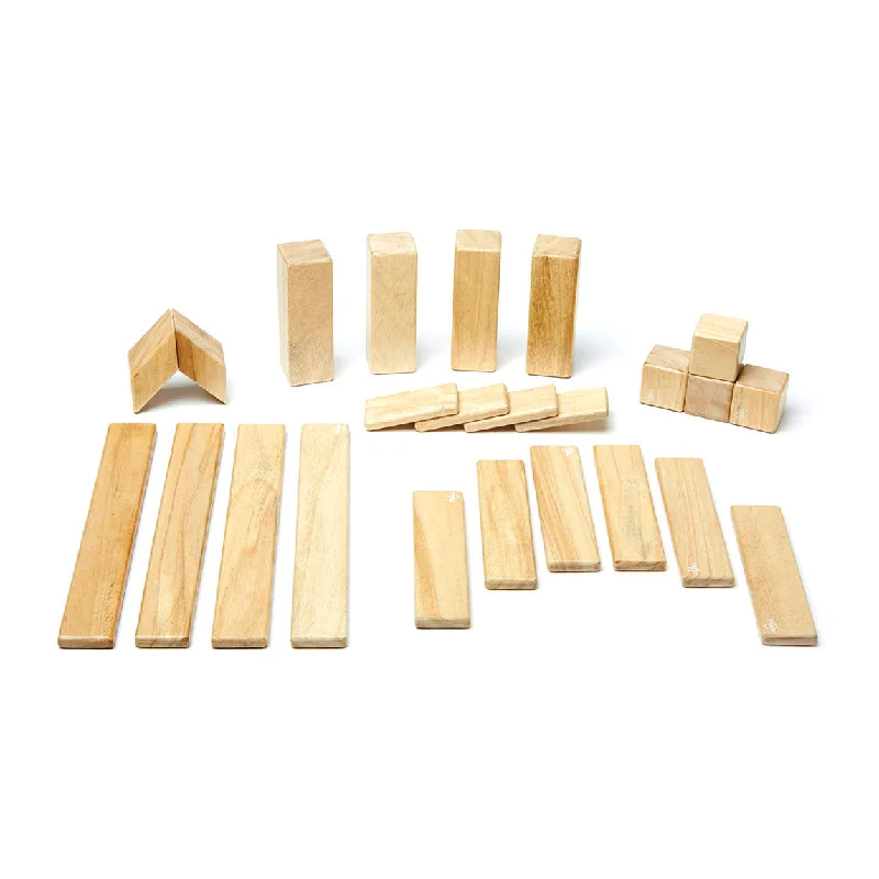 Solid Wood Building Blocks with Removable Parts for Customizable CreationsTegu - 24 Piece (Natural)