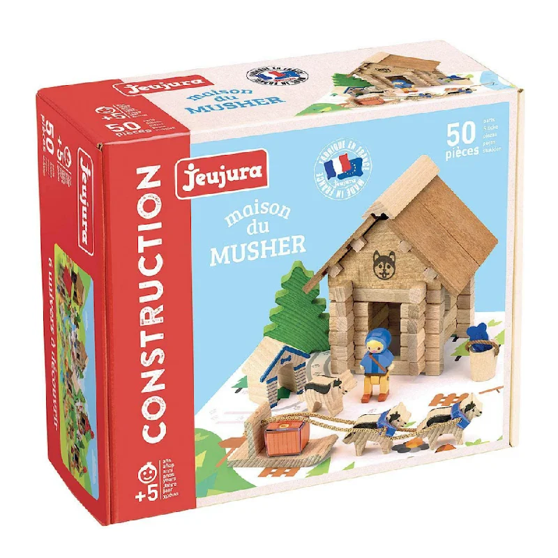 Solid Wood Building Blocks with Glow - in - the - Dark Elements for Nighttime FunJeujura Arctic Village Construction Set