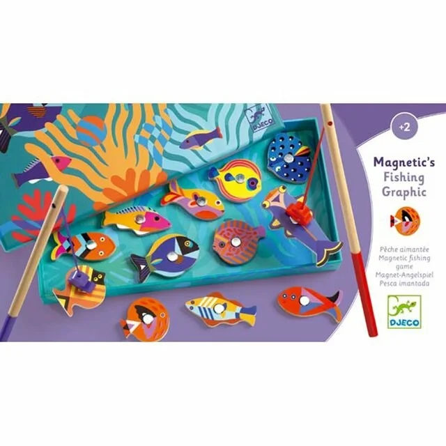 Magnetic Fishing Toys for Toddlers with Floating Magnetic FishDjeco Magnetics Fishing Games - Fishing Graphic