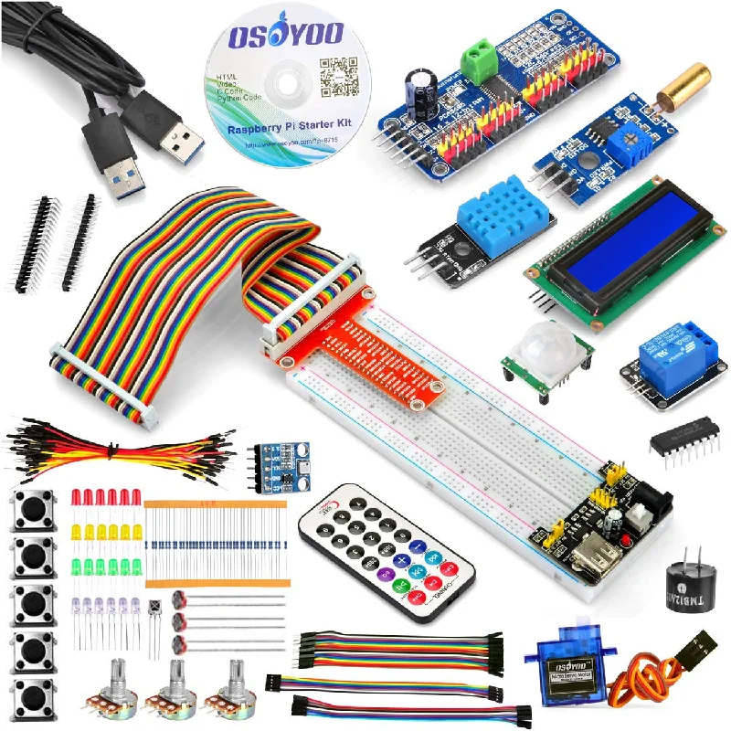 High - Quality Solid Wooden Building Blocks with Magnetic Inserts for Added StabilityOSOYOO Starter Programming Learning Kit for Raspberry Pi