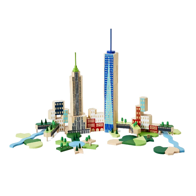 Solid Wood Building Blocks with Glow - in - the - Dark Elements for Nighttime FunAreaware Blockitecture · Big Apple