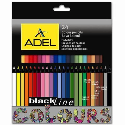 Wooden Sketchbook Covers with Elastic Closures for Protecting ArtworkAdel "Blackline" Colour Pencil Set - 12 or 24 Pack