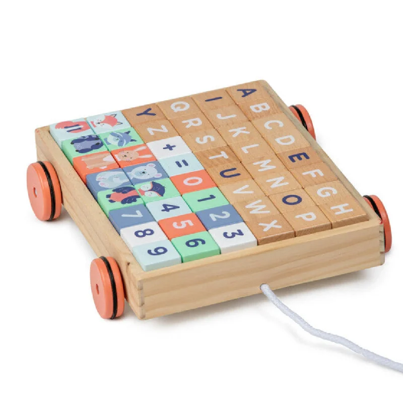 Hand - Carved Wooden Alphabet Blocks for Early Learning and Toddler DevelopmentBlocks Wagon