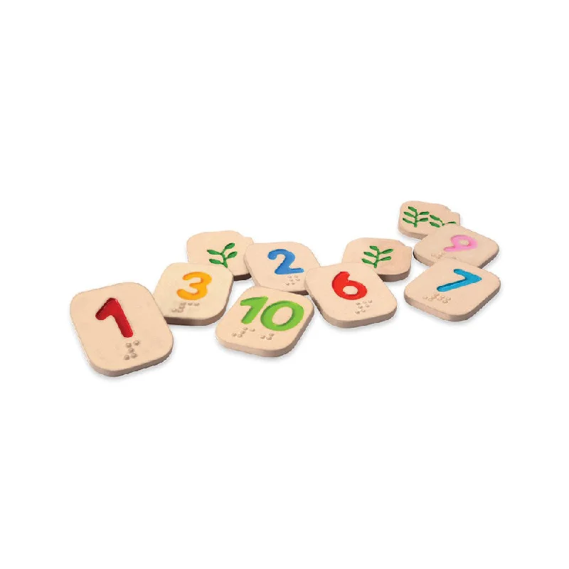 Sustainable Wood Marble Run Set with Multiple Tracks and Marble StorageBraille Numbers 1 - 10