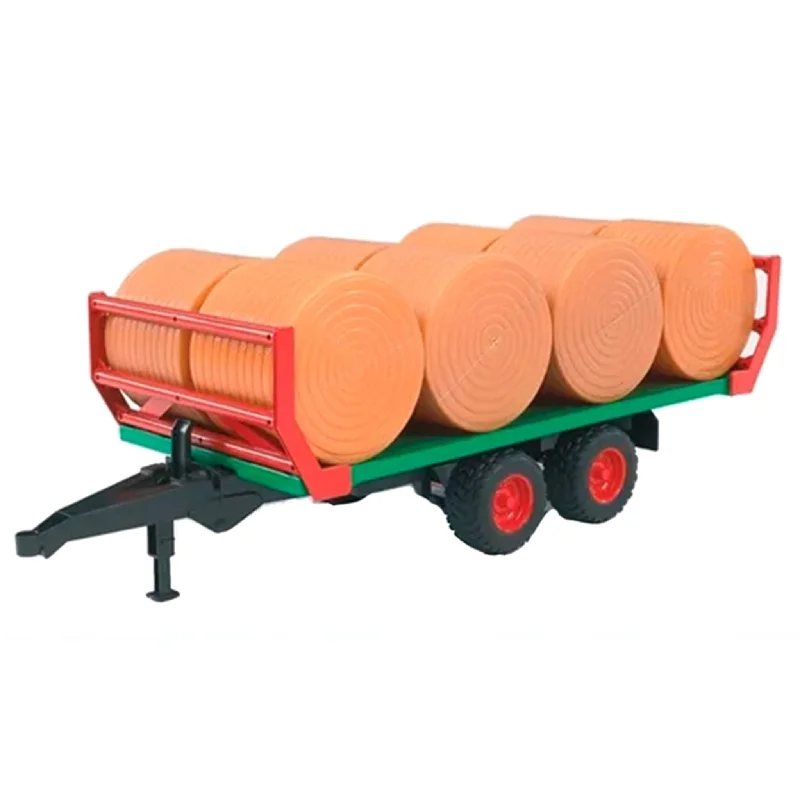 Battery - Powered Miniature Train for Indoor Home Layouts with Sound EffectsBruder Bale Transport Trailer with 8 Round Bales