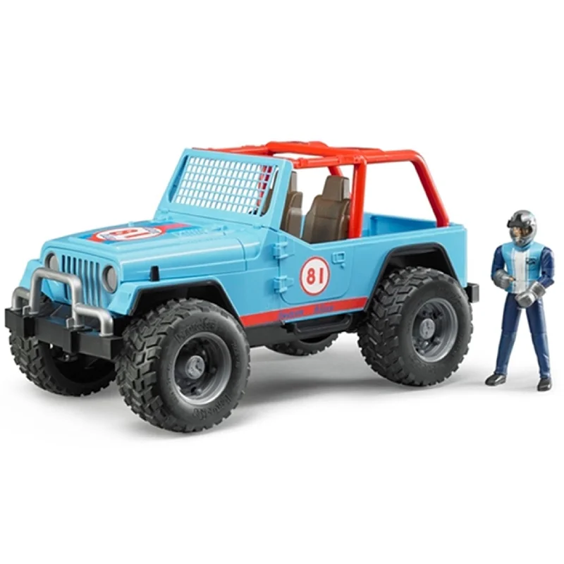 Remote - Controlled High - Speed Off - Road Buggy with All - Terrain Tires and SuspensionBruder Jeep Cross Country Racer blue with Driver