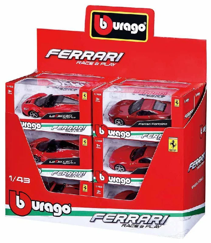 Battery - Operated Ride - On Tractor for Toddlers with Farmer - Themed AccessoriesBurago - Ferrari Raceplay Scale 1:43 Diecast Car Set 1pc - Assorted