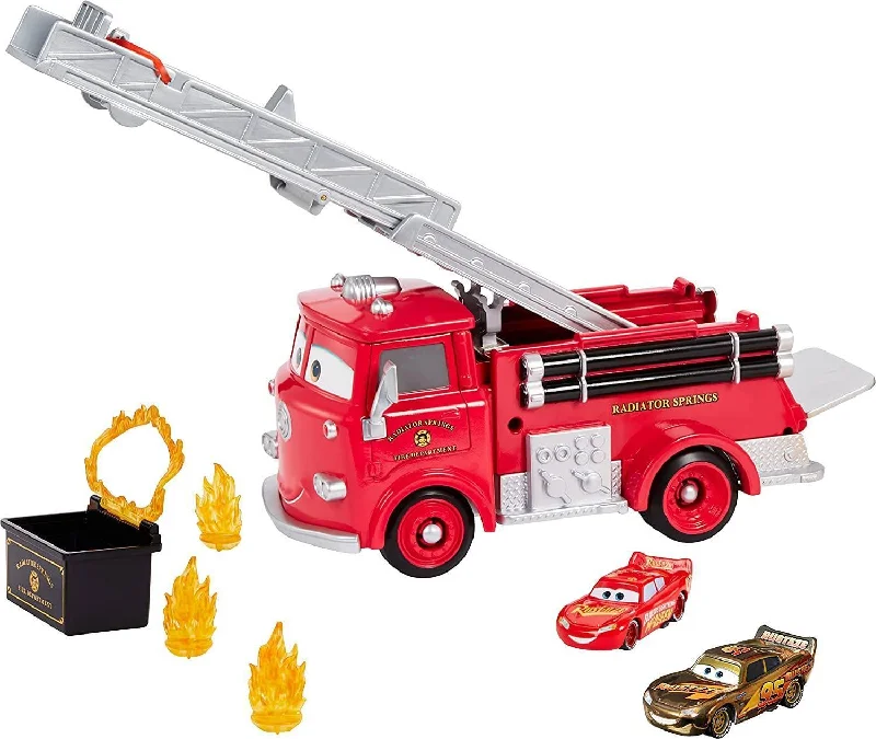 Remote - Controlled Boat with a High - Performance Motor for Water RacingDisney Cars McQueen Toys Stunt & Splash Red Firetruck