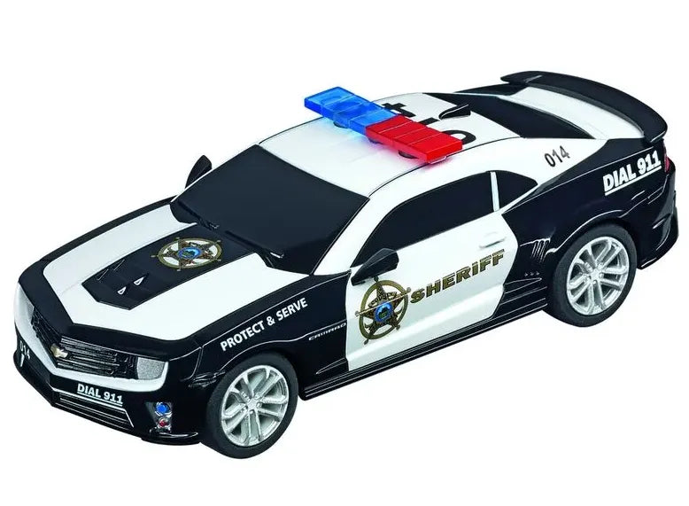 Die - Cast Model of a Military Jeep with Camouflage Paint and Weapon AccessoriesChevrolet Camaro ZL1 Sheriff Car