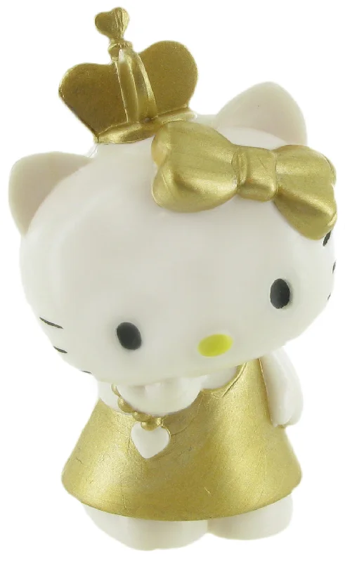 Hello Kitty Action Figure with Bow - Adorned Outfit and Miniature Sanrio ItemsComansi Hello Kitty Gold - 9 cm