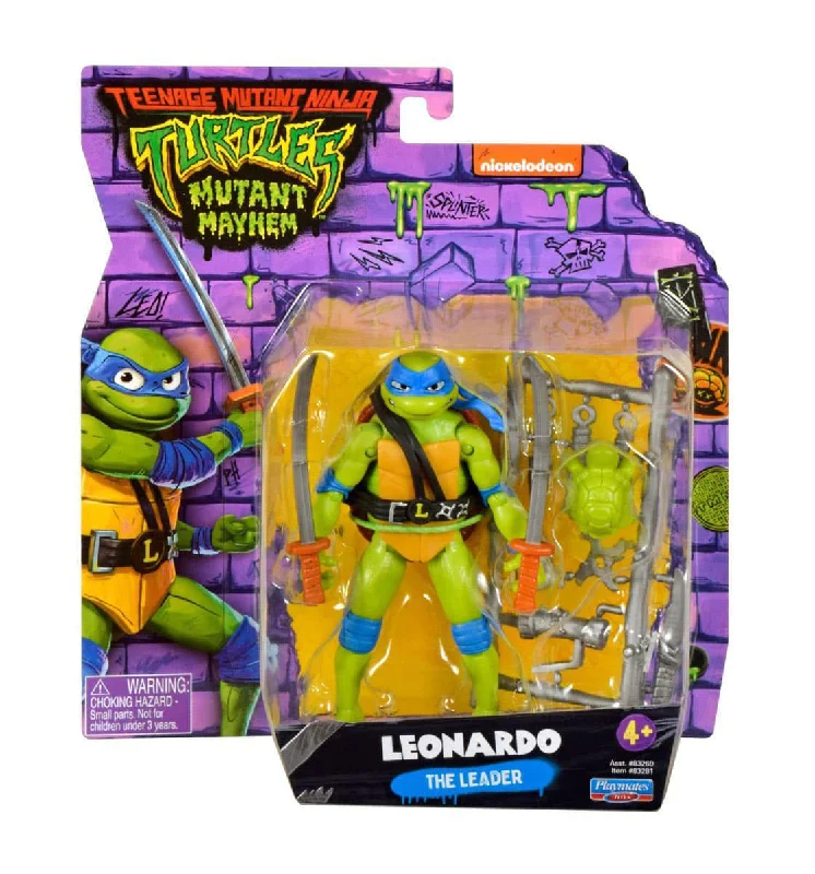 Teenage Mutant Ninja Turtles Leonardo Action Figure with Katana Swords and Shell BackpackTeenage Mutant Ninja Turtles Mutant Mayhem Leonardo Action Figure