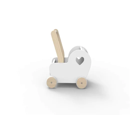 Handmade Wooden ABC Puzzle with Raised Letters for Tactile Learning ExperienceDolls Stroller pram - Heart White