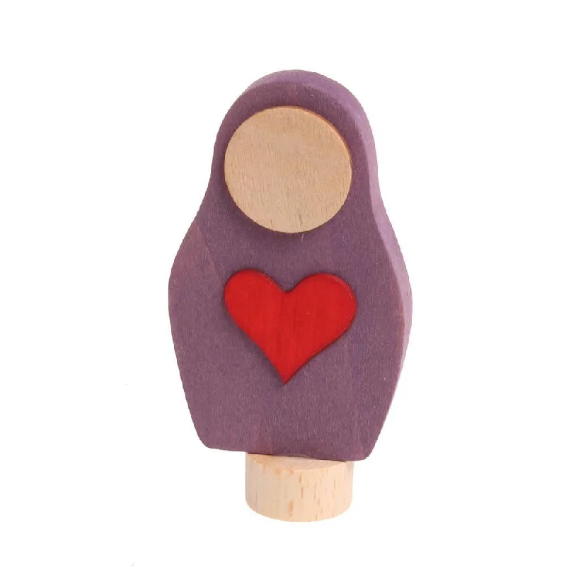 Hand - Painted Wooden Doll Set with Dresses and Accessories for Pretend PlaytimeGrimm's birthday ring deco matryoshka - red heart