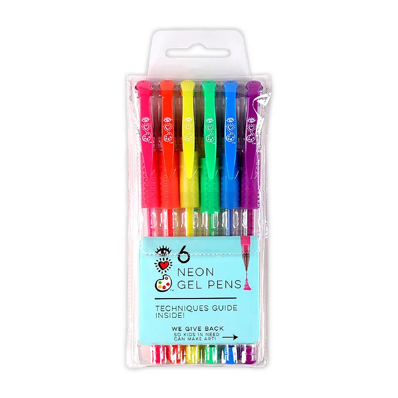 Hand - Sanded Wooden Dowels for Building Structures in 3D HandicraftsiHeart Art 6 Neon Gel Pens