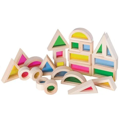 Handmade Wooden ABC Puzzle with Raised Letters for Tactile Learning ExperienceLight and Colour Blocks