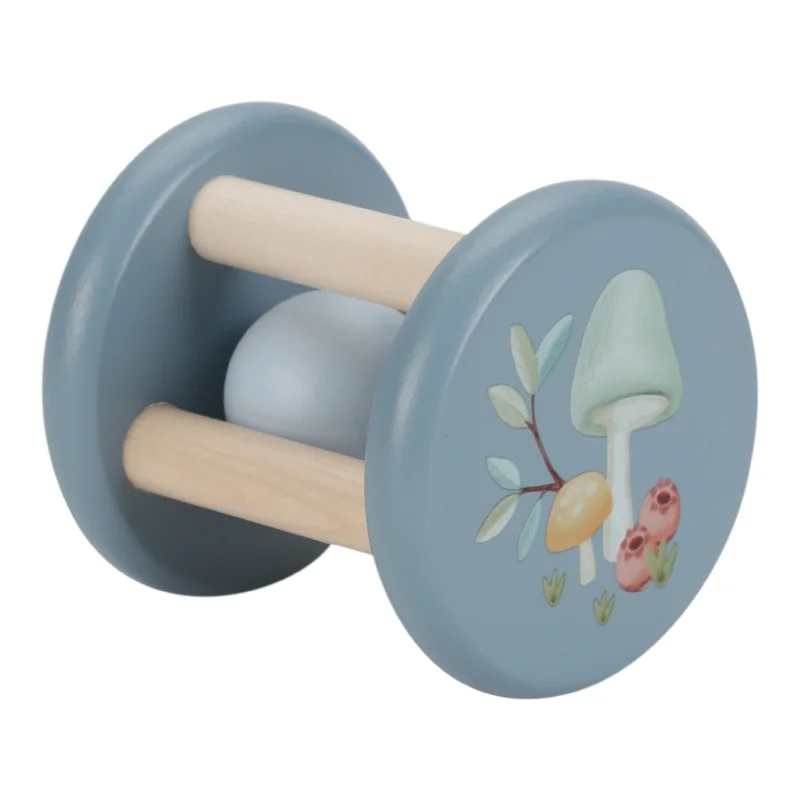 Hand - Turned Wooden Spinning Top with a Colorful Design for Classic AmusementLittle Dutch Roller Rattle - Forest Friends