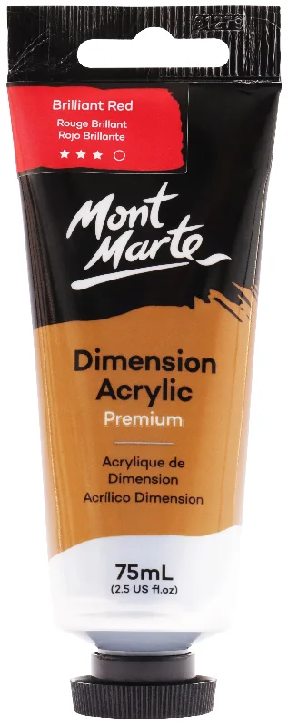 Hand - Sanded Wooden Dowels for Building Structures in 3D HandicraftsMont Marte Premium Heavy Body Dimension Acrylic Paint 75ml Brilliant Red