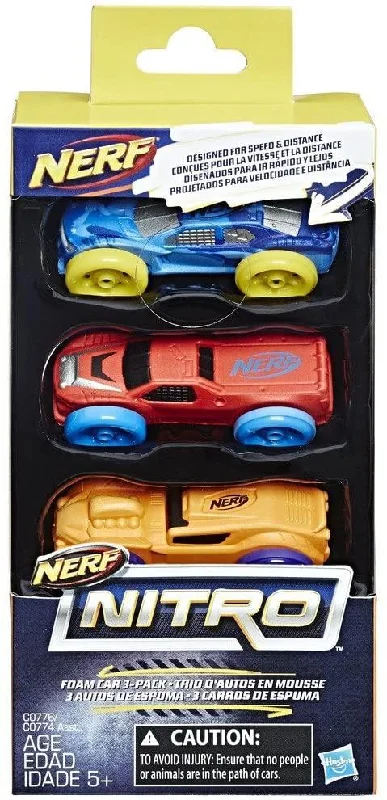 RC Monster Truck with Large - Scale Tires and a High - Torque Motor for Extreme ManeuversNerf Nitro C0776 Foam Cars - Pack of 3