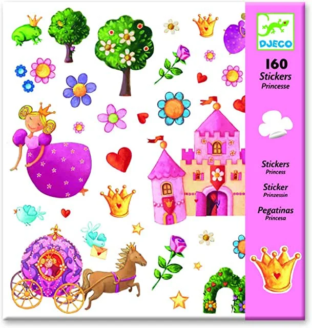 Wooden Sketchbook Covers with Elastic Closures for Protecting ArtworkPrincess Marguerite Theme Stickers