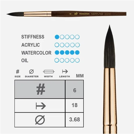 Sustainable Wooden Sculpture Carving Tools for Creating Artistic FiguresPrinceton Neptune™ Series 4750 Round Brush 6