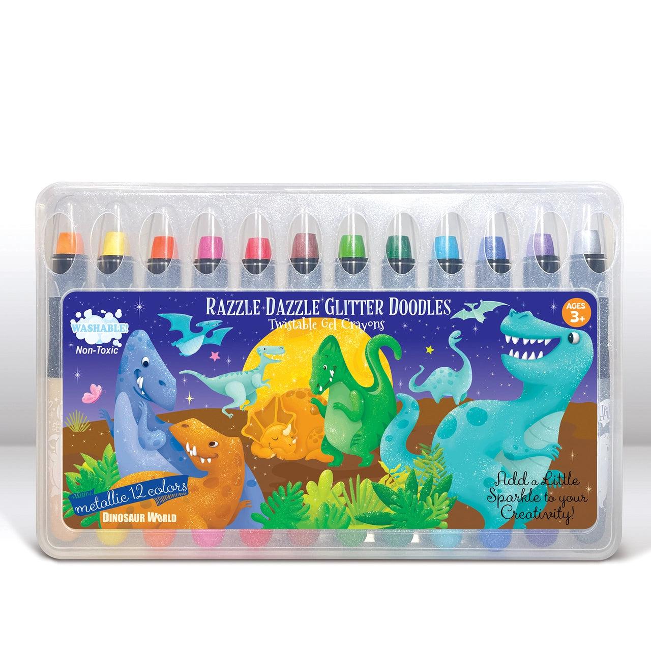 Hand - Carved Wooden Stencils for Intricate Patterns in Handicraft ProjectsRazzle Dazzle Glitter Doodle Gel Crayons - Dinosaur World