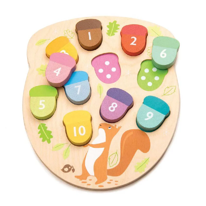 Sustainable Solid Wood Puzzle Set with 50 Pieces for Family Bonding and Brain TrainingHow Many Acorns Puzzle