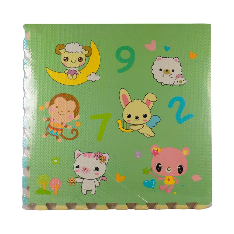 Sustainable Wooden Educational Toys with Counting and Number Recognition Elements004 EVA PUZZLE MAT ANIMAL  ID