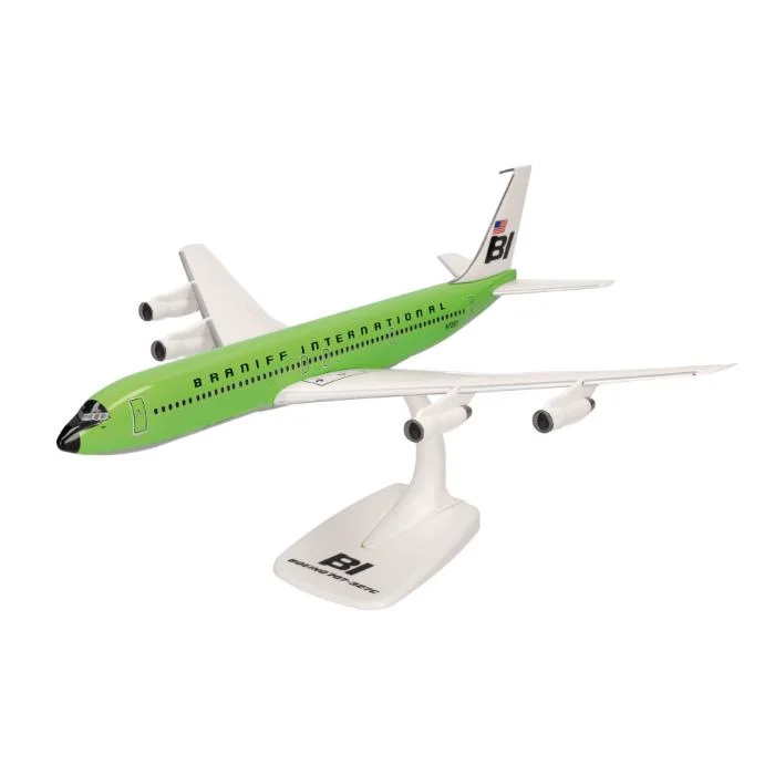 Precision - Crafted Solid Wood Bridge Models Toys for Engineering - Minded Kids1/144 SNAP Braniff International Boeing 707-320 - Solid Lime Green