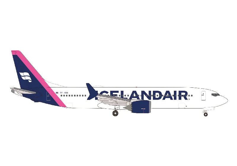 High - Grade Solid Wood Military Vehicle Models Toys for War History Buffs1/500 Icelandair Boeing 737 Max 9 - Magenta Tail Stripe