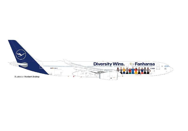 Hand - Assembled Solid Wood Spacecraft Models Toys for Space - Obsessed Teens1/500 Lufthansa Airbus A330-300 "Fanhansa - Diversity Wins"