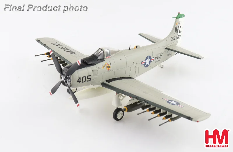 Solid Wood Puzzle Models Toys with a 3D Cityscape Design1/72 A-1H Skyraider "Last Combat Mission" 135300 VA-25 USS Coral Sea 1967