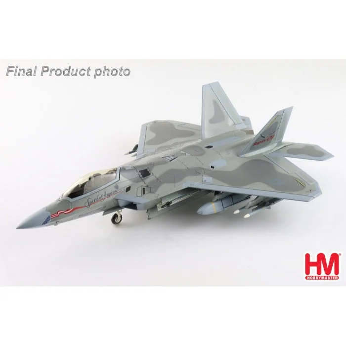 Solid Wood Historical Monument Models Toys for Educational Learning1/72 F-22 Raptor "Spirit of America" (Underwing Weapons: 2 x AGM-158 8 x AIM-120 2 x Fuel Tanks)