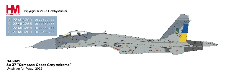 Solid Wood Dollhouse Models Toys with Detailed Interiors for Young Girls1/72 Su-27 "Compass Ghost Grey Scheme" Ukrainian Air Force 2023 (with AGM-88 and IRIS-T Missiles)