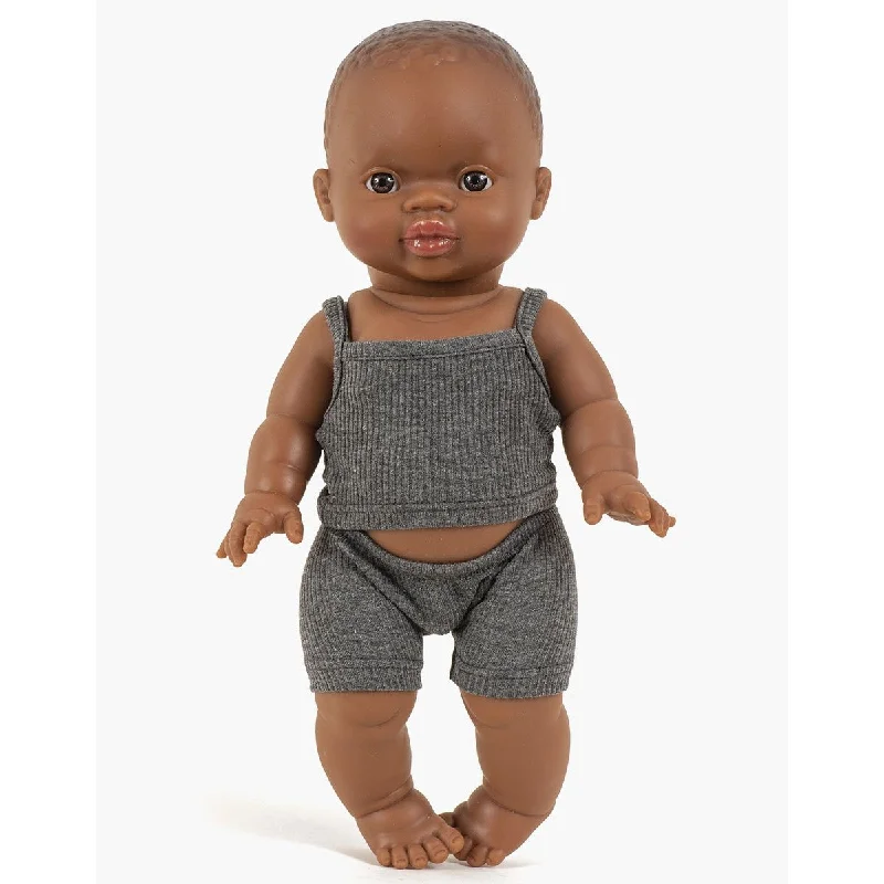 Dolls with a Waterproof Body and Beach - Themed AccessoriesMinikane gordis ribbed knit shorts outfit in charcoal grey