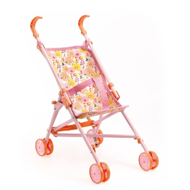 Dolls with Sound - Activated Movements and a Set of Musical Instrument AccessoriesDjeco Pomea flowers stroller