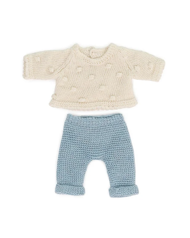 Dolls with a Voice - Recording Function and a Set of Microphone AccessoriesMiniland Eco Knitted Sweater and Trousers 21cm